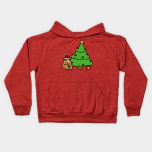 Christmas Tree Sloth Kids Hoodie